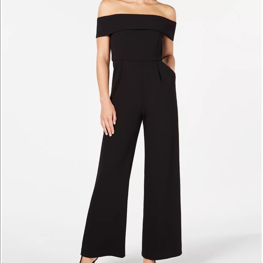 Calvin Klein Off-The-Shoulder Jumpsuit - 2P Black